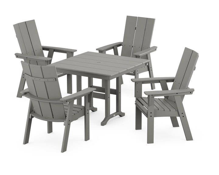 POLYWOOD® Modern Adirondack 5-Piece Farmhouse Dining Set