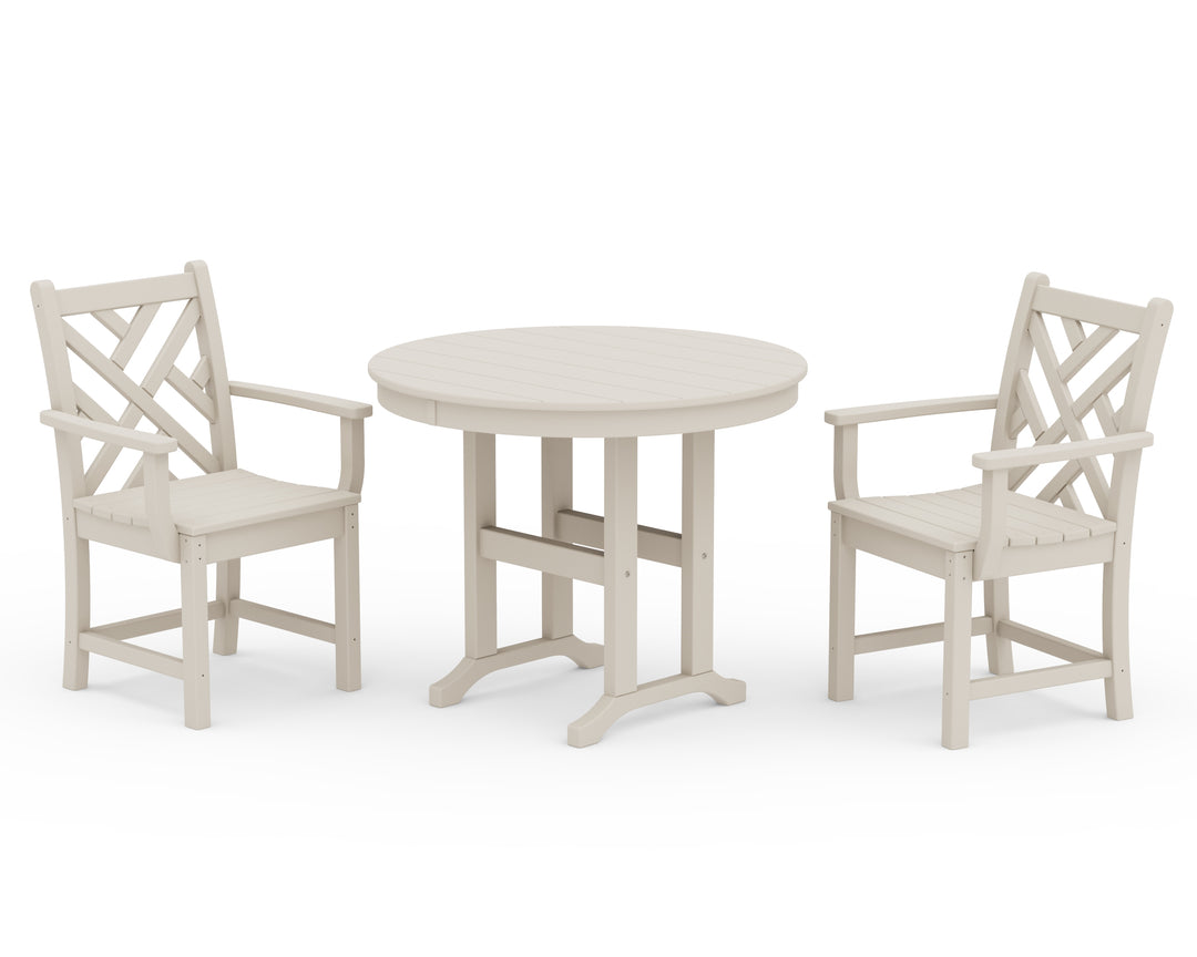 POLYWOOD® Chippendale 3-Piece Round Dining Set