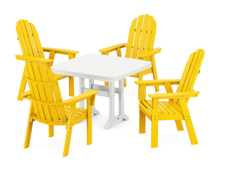 POLYWOOD® Vineyard Adirondack 5-Piece Dining Set with Trestle Legs