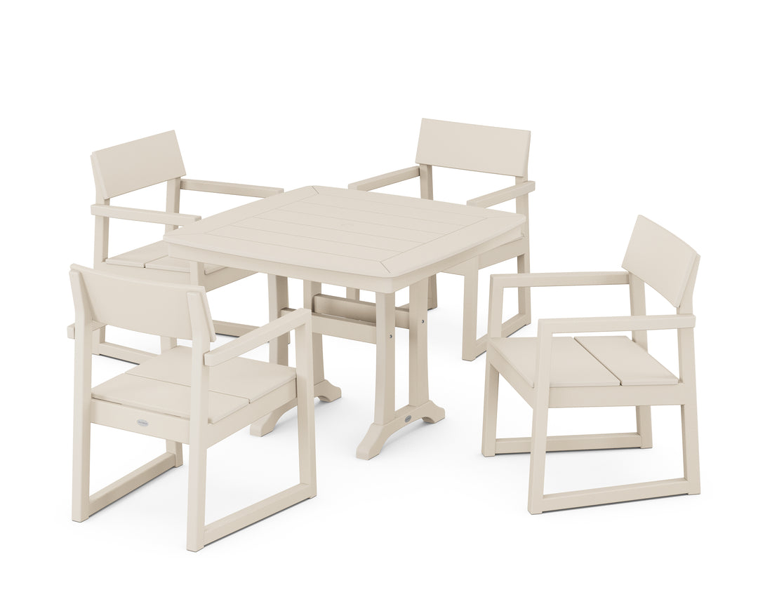 POLYWOOD® EDGE 5-Piece Dining Set with Trestle Legs