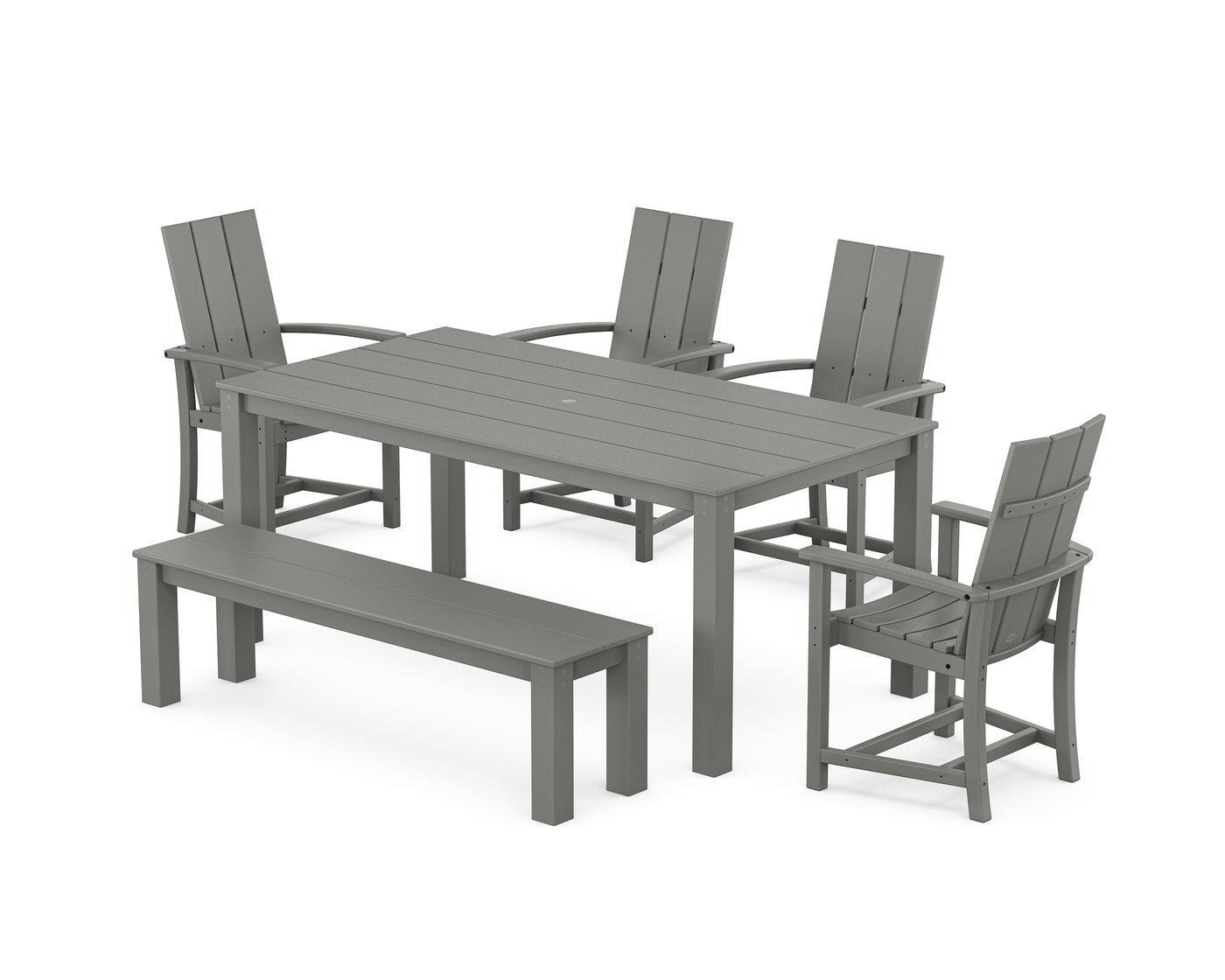 Modern Adirondack 6-Piece Parsons Dining Set with Bench