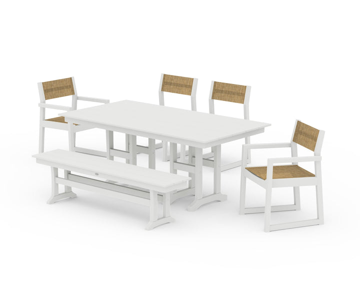 POLYWOOD® EDGE Sling 6-Piece Farmhouse Dining Set