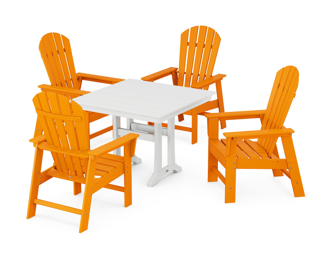 POLYWOOD® South Beach 5-Piece Farmhouse Dining Set With Trestle Legs