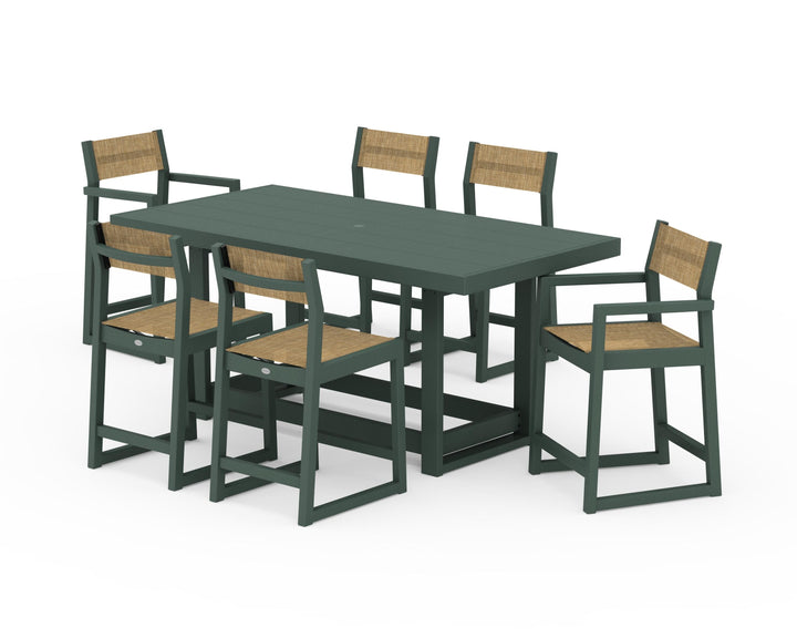 POLYWOOD® EDGE Sling 7-Piece Counter Table Set