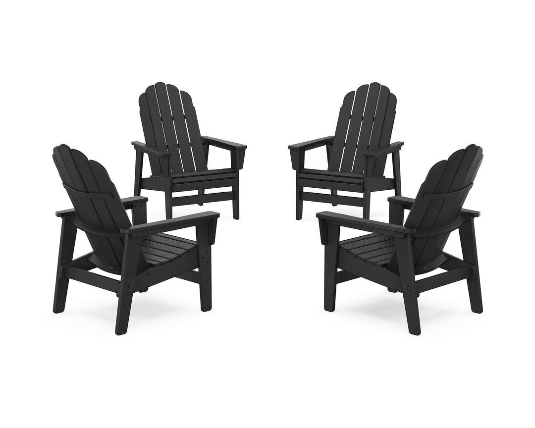 POLYWOOD® 4-Piece Vineyard Grand Upright Adirondack Chair Conversation Set