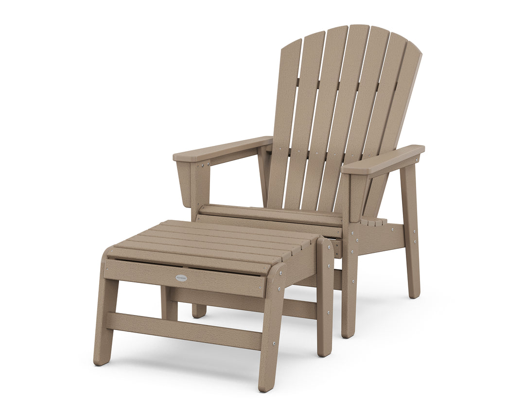 POLYWOOD® Nautical Grand Upright Adirondack Chair with Ottoman