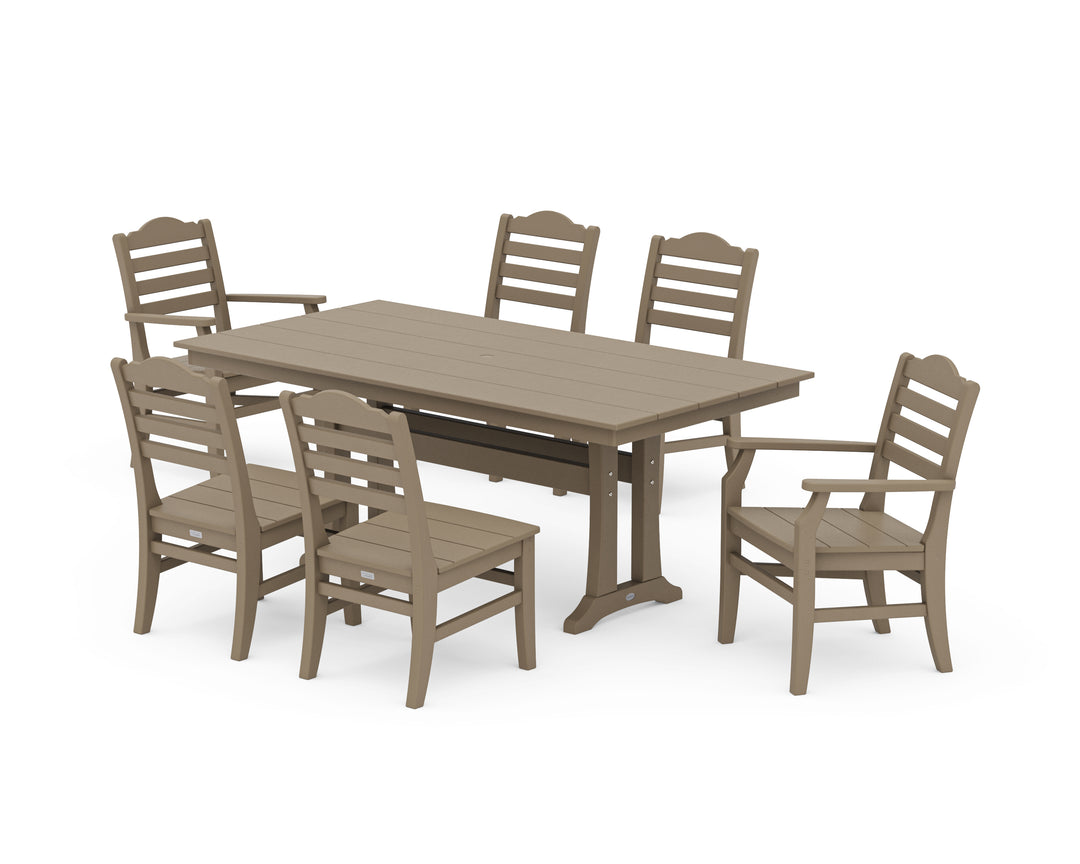 POLYWOOD® Savannah 7-Piece Farmhouse Dining Set with Trestle Legs