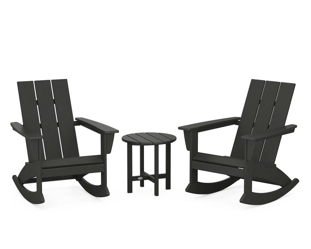 POLYWOOD® Modern 3-Piece Adirondack Rocking Chair Set