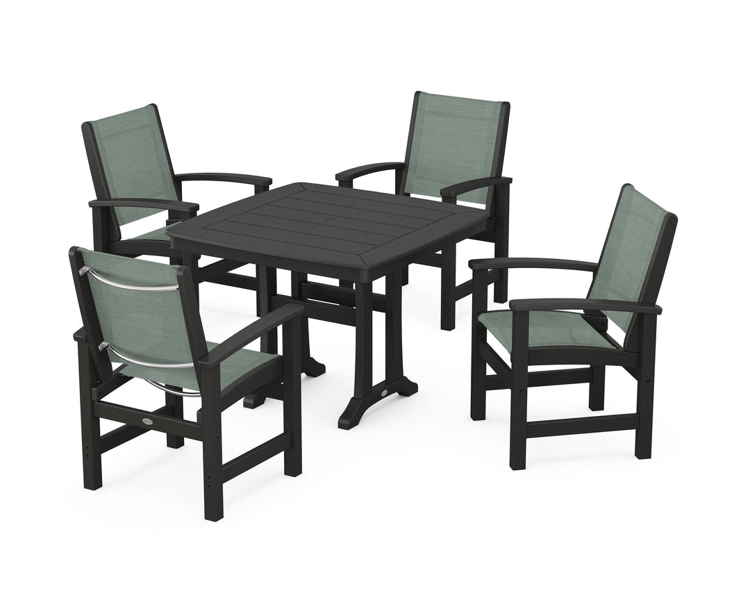POLYWOOD® Coastal 5-Piece Dining Set with Trestle Legs
