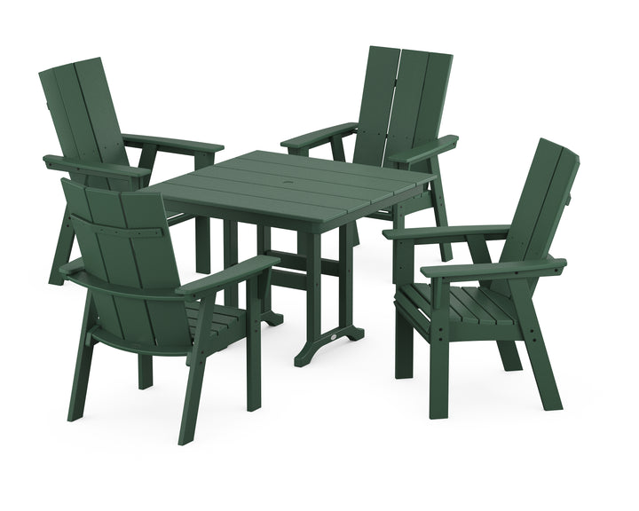 POLYWOOD® Modern Adirondack 5-Piece Farmhouse Dining Set