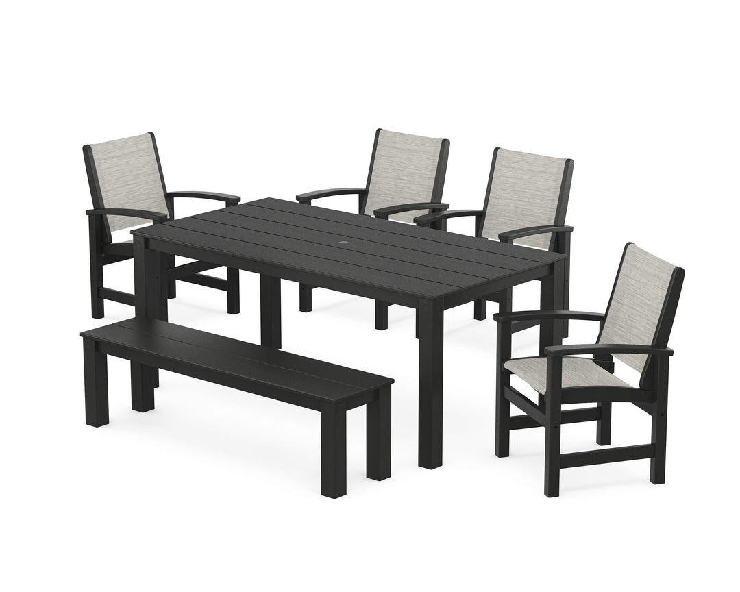 POLYWOOD® Coastal 6-Piece Parsons Dining Set with Bench