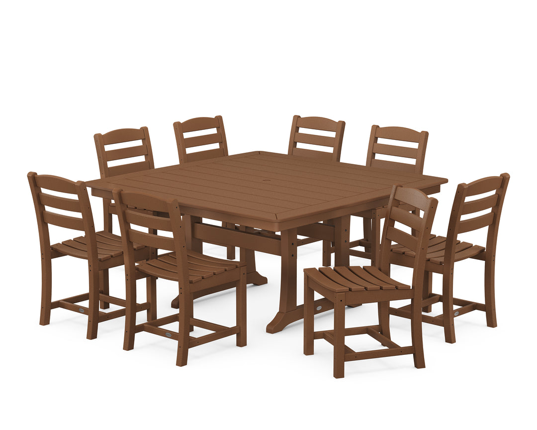POLYWOOD® La Casa Café 9-Piece Nautical Trestle Dining Set