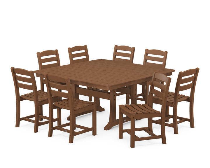 POLYWOOD® La Casa Café 9-Piece Nautical Trestle Dining Set