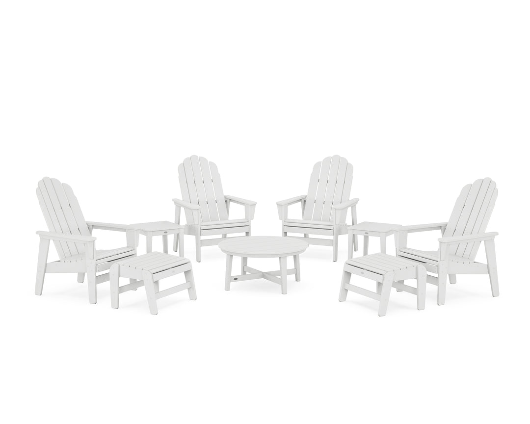 POLYWOOD® Vineyard Grand Upright Adirondack 9-Piece Conversation Set