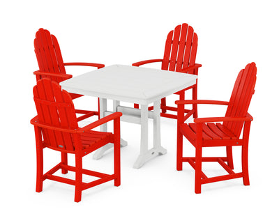 Classic Adirondack 5-Piece Dining Set with Trestle Legs