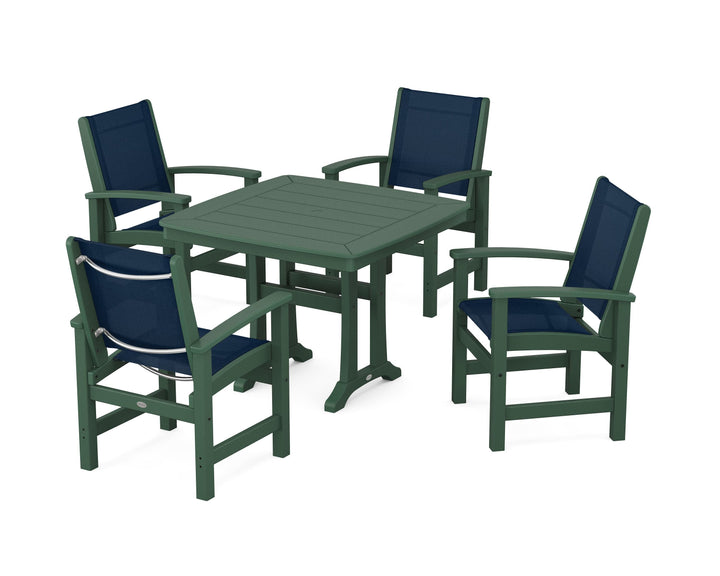 POLYWOOD® Coastal 5-Piece Dining Set with Trestle Legs