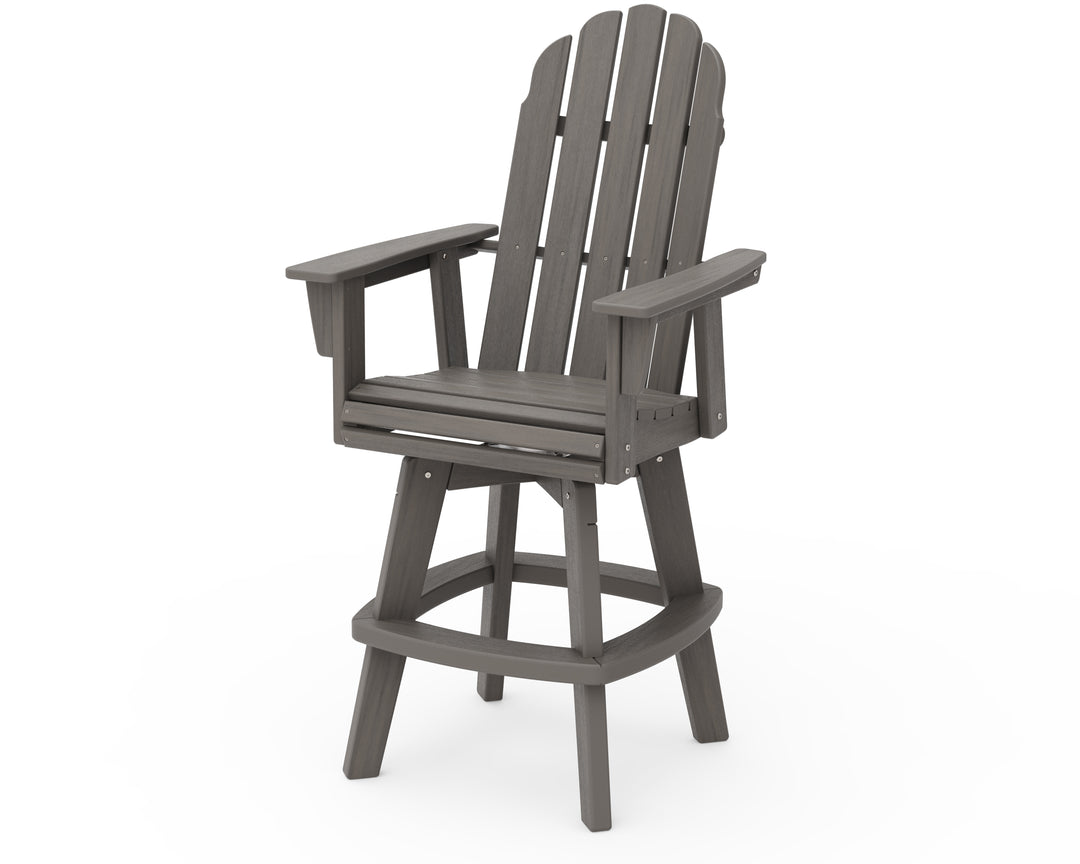 POLYWOOD® Vineyard Curveback Adirondack Swivel Bar Chair