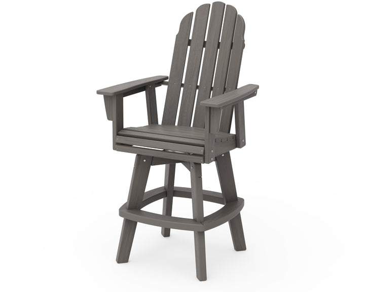 POLYWOOD® Vineyard Curveback Adirondack Swivel Bar Chair