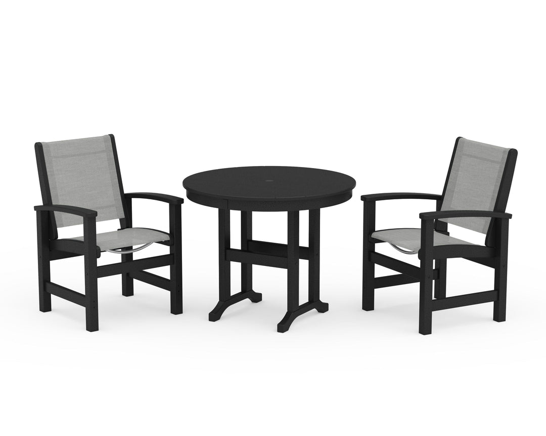 POLYWOOD® Coastal 3-Piece Round Dining Set