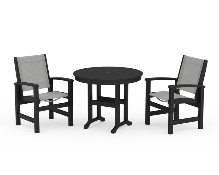 POLYWOOD® Coastal 3-Piece Round Dining Set