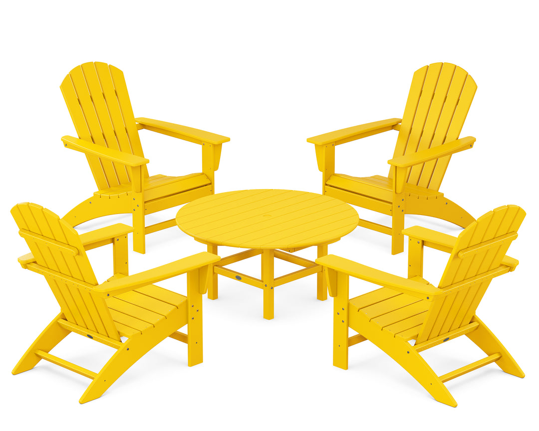 POLYWOOD® Nautical 5-Piece Adirondack Chair Conversation Set