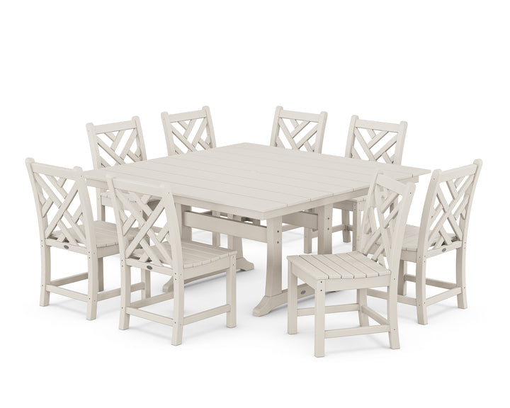 POLYWOOD® Chippendale 9-Piece Farmhouse Trestle Dining Set