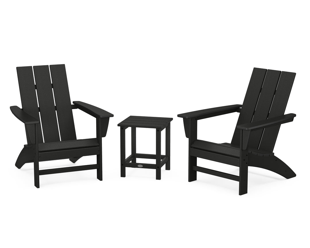 POLYWOOD® Modern 3-Piece Adirondack Set with Long Island 18" Side Table