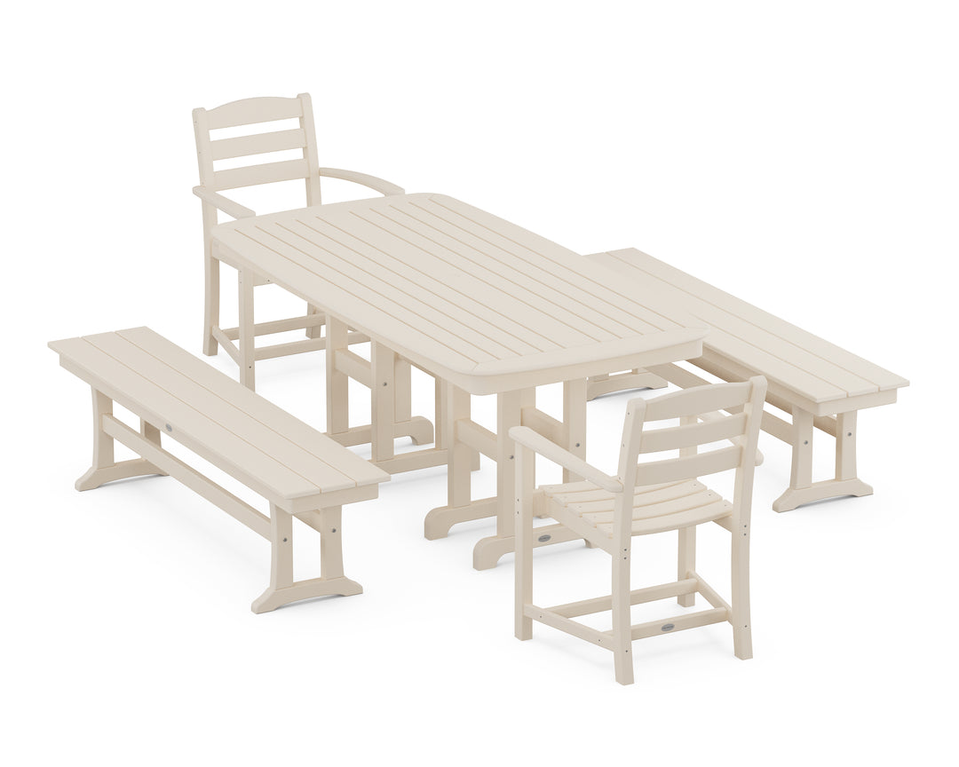 POLYWOOD® La Casa Café 5-Piece Dining Set with Benches