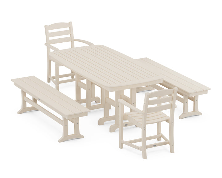 POLYWOOD® La Casa Café 5-Piece Dining Set with Benches