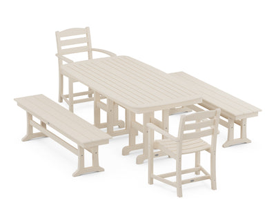 La Casa CafŽ 5-Piece Dining Set with Benches