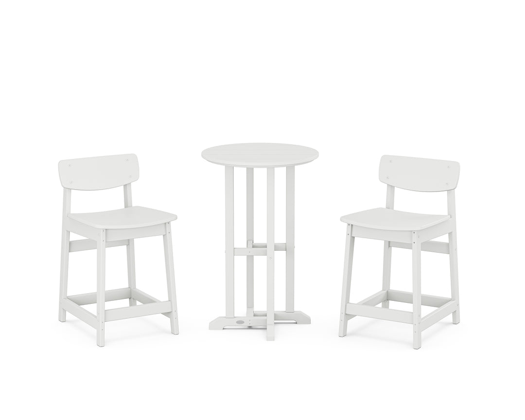 POLYWOOD® Modern Studio Urban Lowback 3-Piece Bistro Counter Set