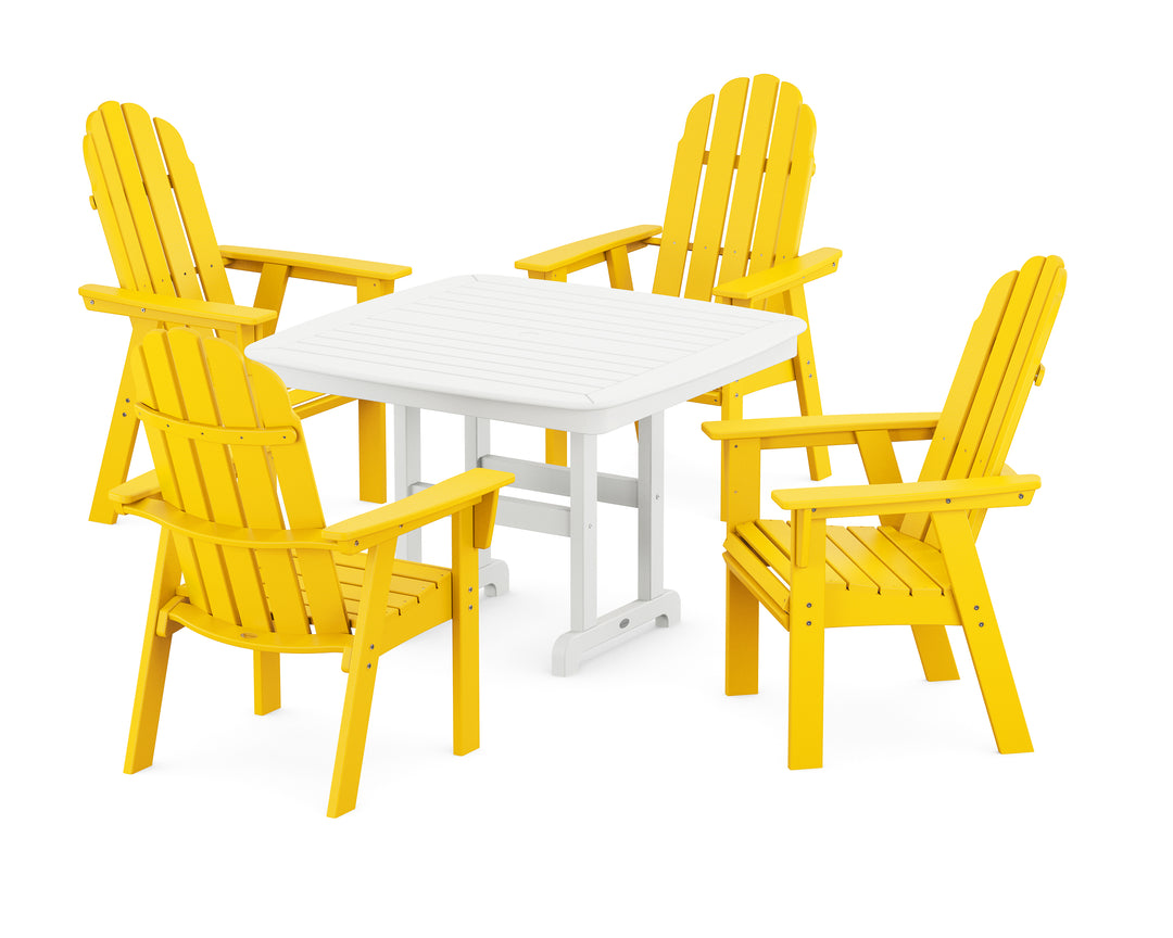 POLYWOOD® Vineyard Curveback Adirondack 5-Piece Dining Set