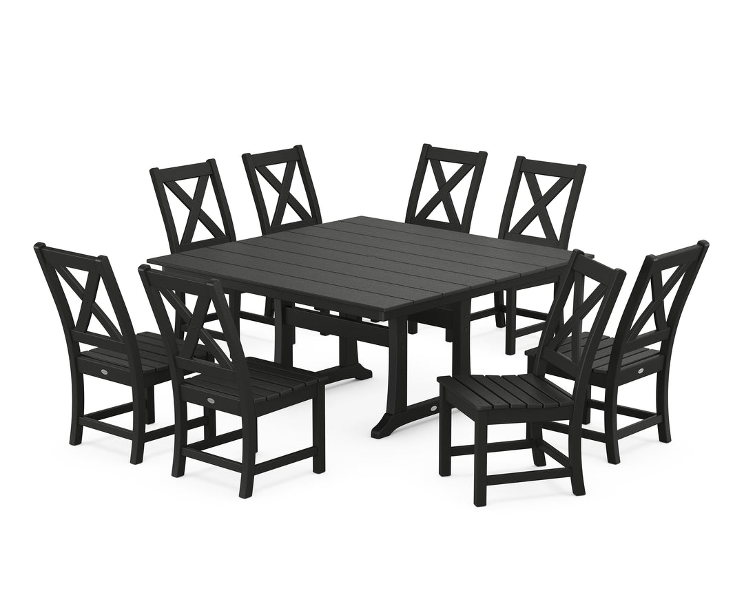 POLYWOOD® Braxton Side Chair 9-Piece Farmhouse Dining Set