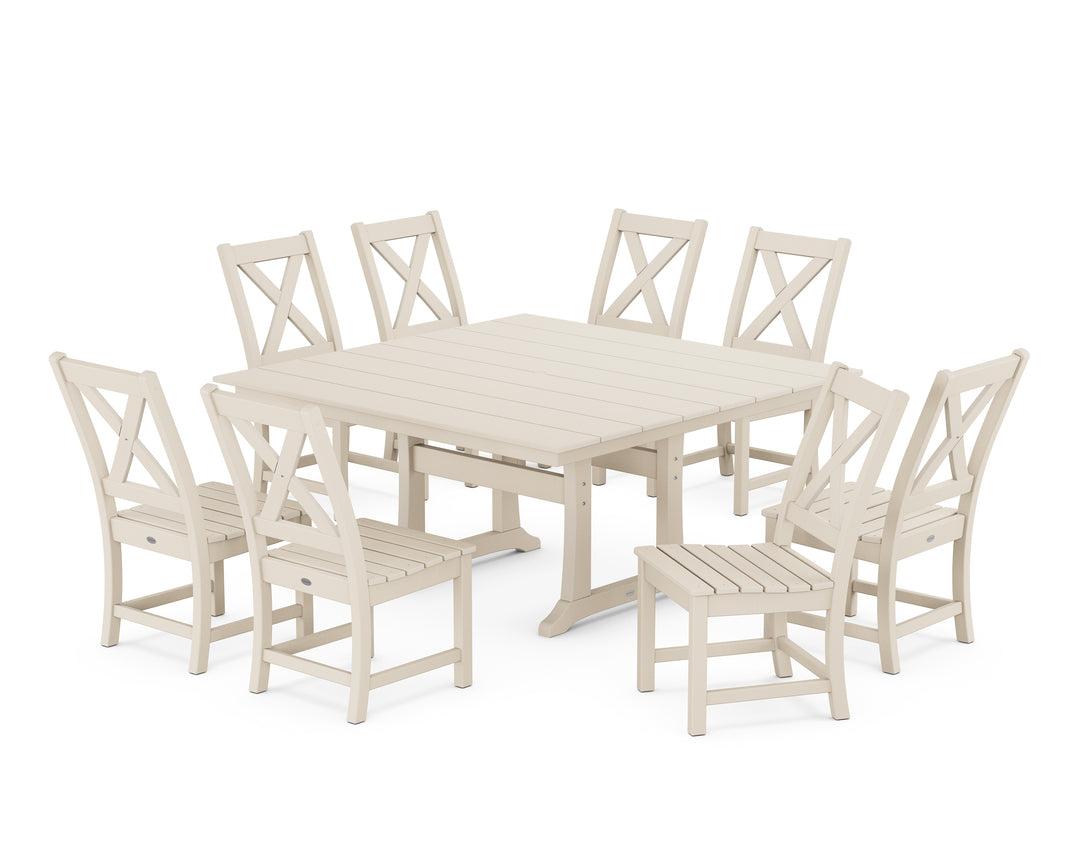 POLYWOOD® Braxton Side Chair 9-Piece Farmhouse Dining Set