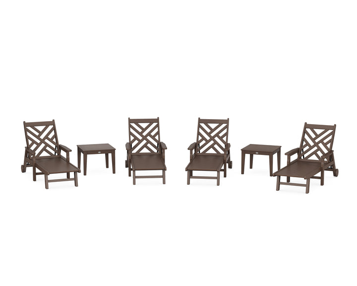 POLYWOOD® Chippendale 6-Piece Chaise Set with Arms and Wheels