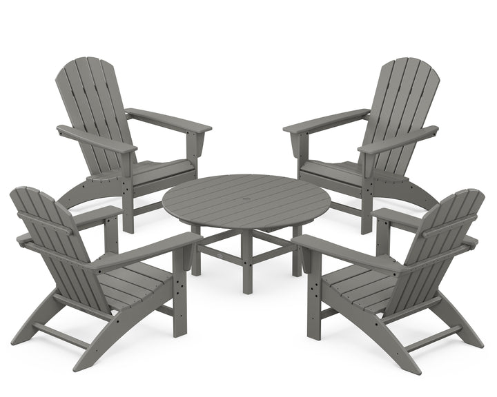 POLYWOOD® Nautical 5-Piece Adirondack Chair Conversation Set
