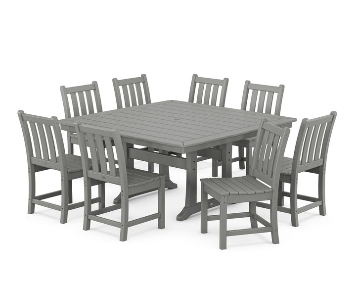 POLYWOOD® Traditional Garden 9-Piece Nautical Trestle Dining Set