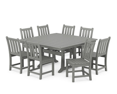 Traditional Garden 9-Piece Nautical Trestle Dining Set