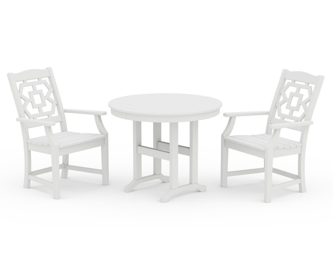 Martha Stewart by POLYWOOD® Chinoiserie 3-Piece Farmhouse Dining Set