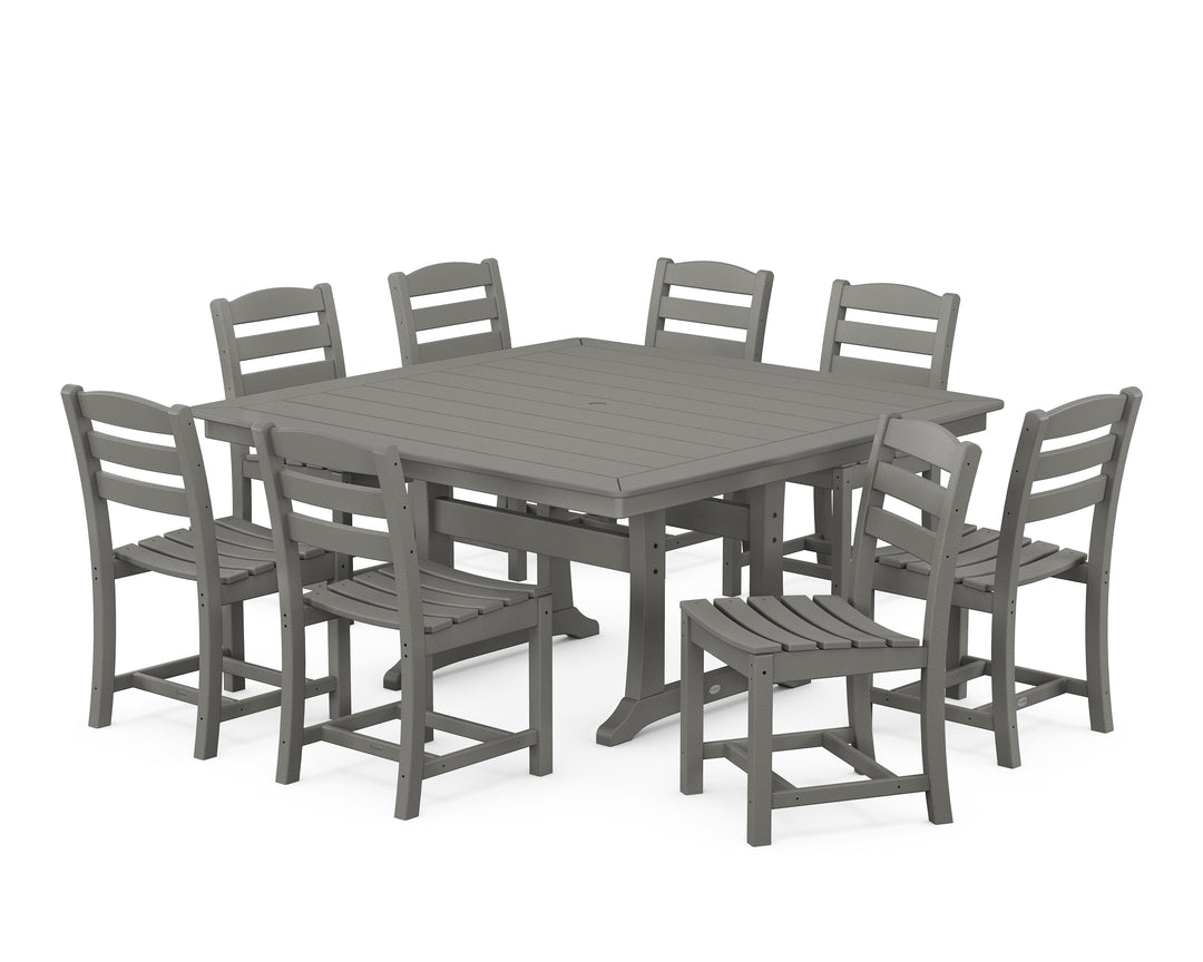 POLYWOOD® La Casa Café 9-Piece Nautical Trestle Dining Set