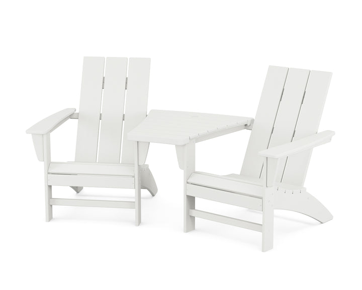 POLYWOOD® Modern 3-Piece Adirondack Set with Angled Connecting Table