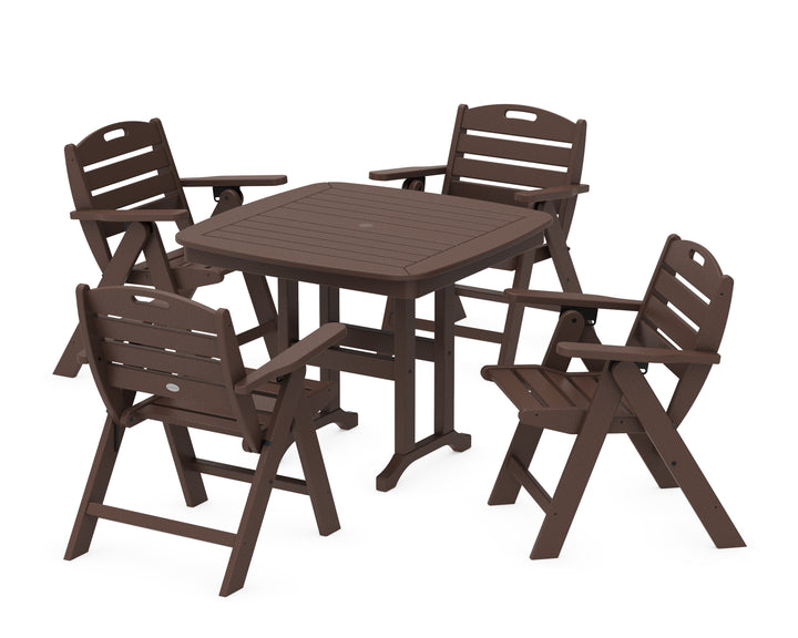 POLYWOOD® Nautical Folding Lowback Chair 5-Piece Dining Set
