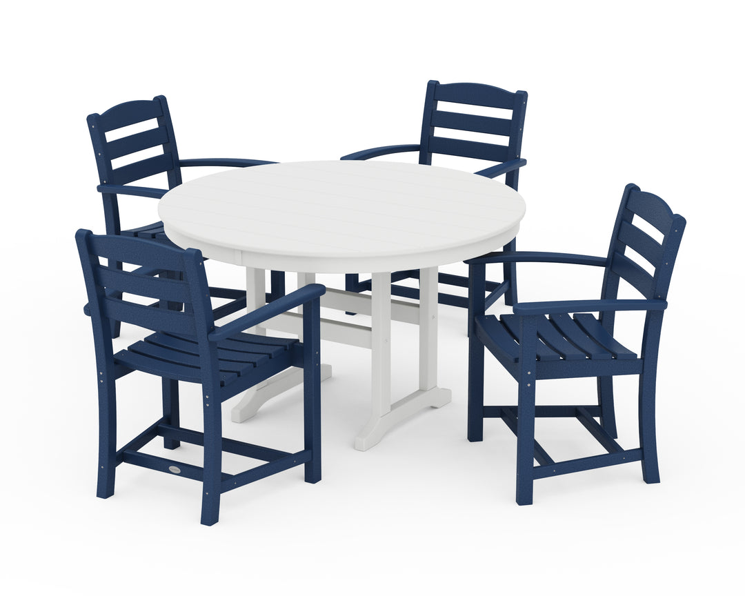 POLYWOOD® La Casa Café 5-Piece Round Farmhouse Dining Set