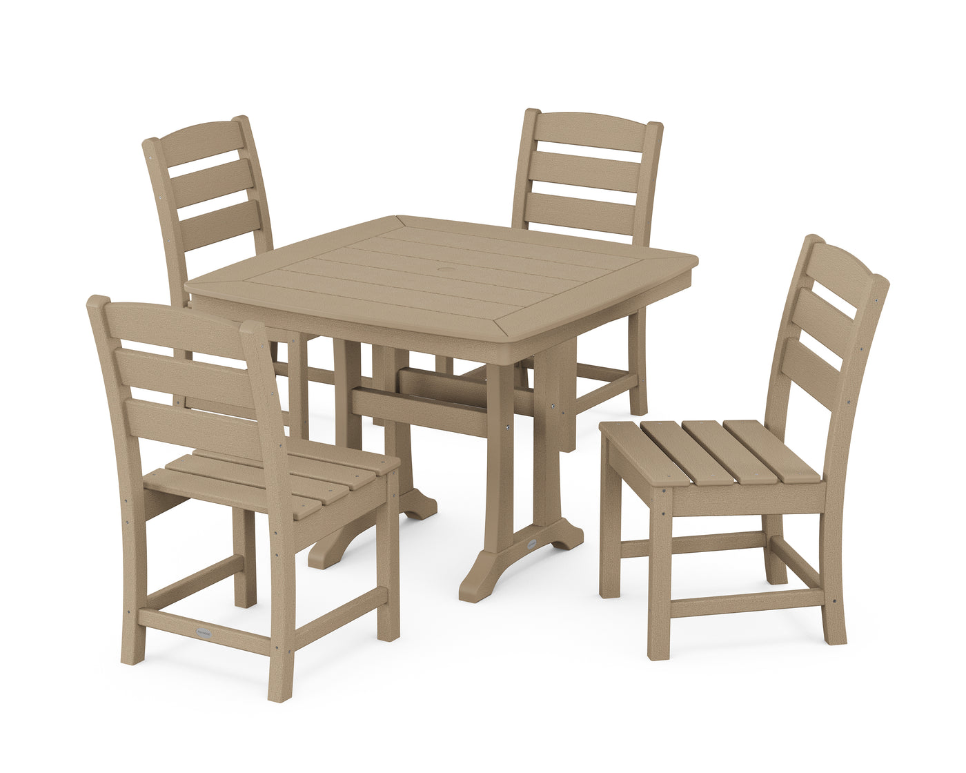 Lakeside Side Chair 5-Piece Dining Set with Trestle Legs