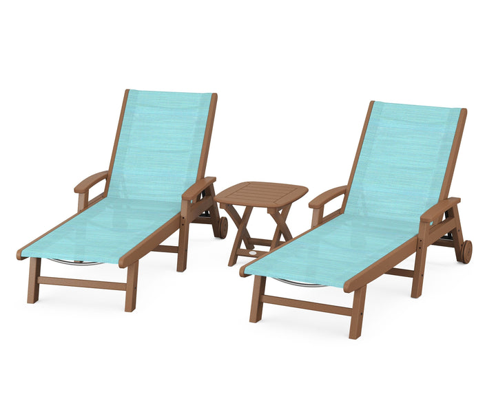 POLYWOOD® Coastal 3-Piece Wheeled Chaise Set