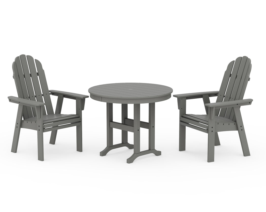POLYWOOD® Vineyard Adirondack 3-Piece Round Dining Set