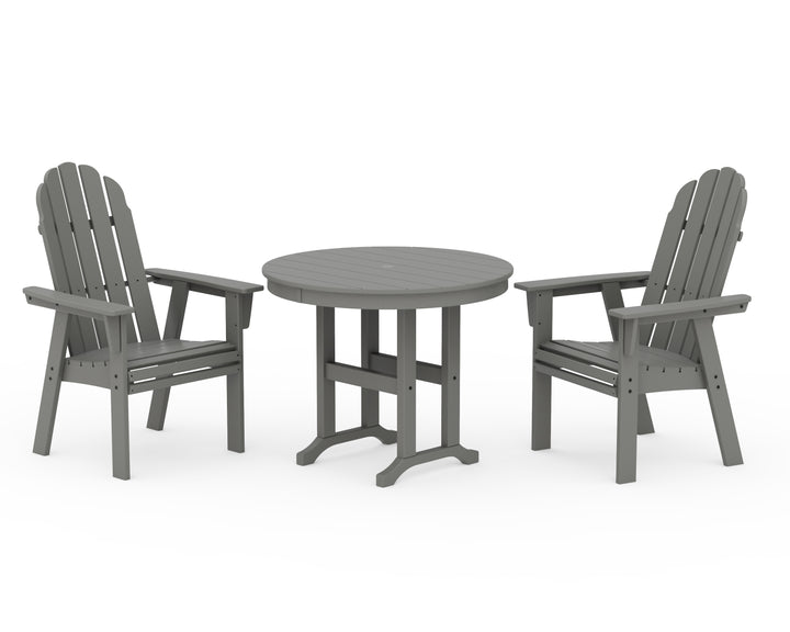 POLYWOOD® Vineyard Adirondack 3-Piece Round Dining Set