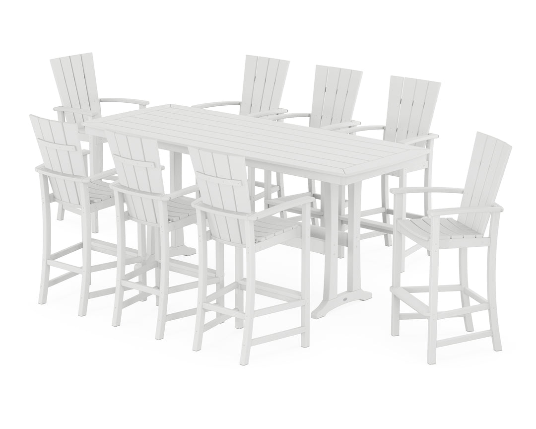 POLYWOOD® Quattro Adirondack 9-Piece Bar Set with Trestle Legs