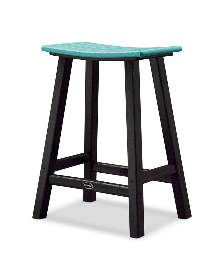 POLYWOOD® Contempo 24" Saddle Counter Stool