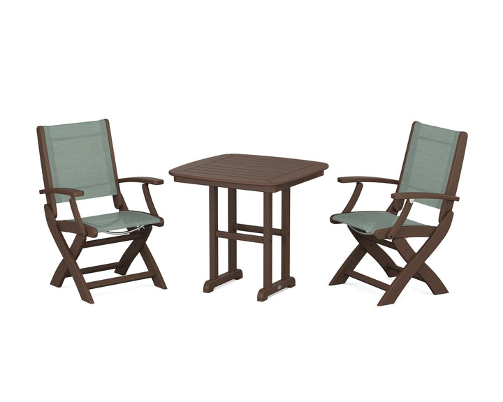 POLYWOOD® Coastal Folding Chair 3-Piece Dining Set